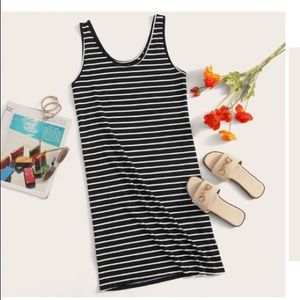Round Neck Striped Tank Dress